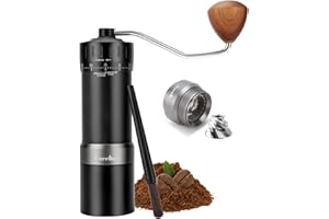 burrbuzz MB2 Manual Coffee Grinder, External Adjustment, 35g Large Capacity Burr Grinder, Magnetic Catch Cup Less Mess, Stainless Steel Burr Espresso Grinder Great Flavor in Pour Over, French Press