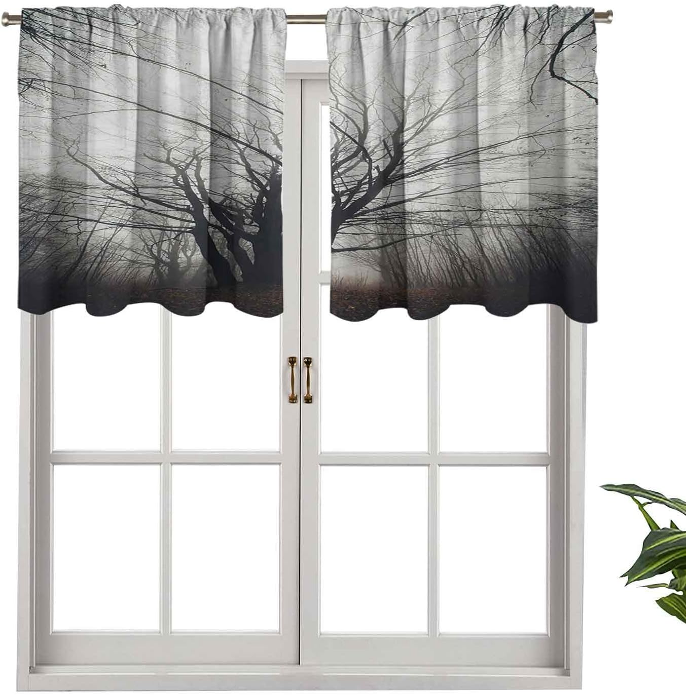 Hiiiman Cenefa de cortina opaca con bolsillo para ventana, foto