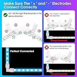 WENHSIN 10-Packs L Shape 4-Pin LED Connectors for