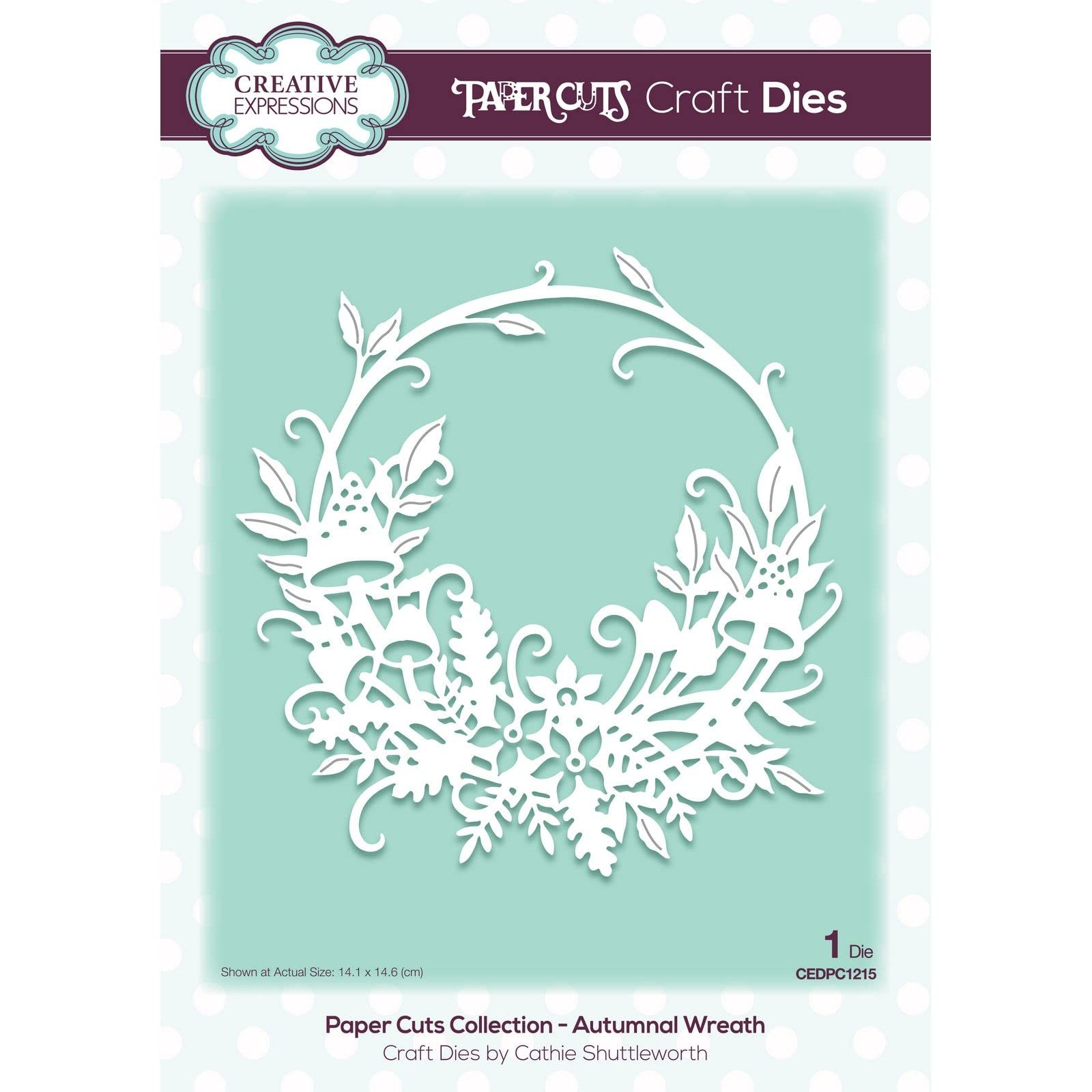 Creative Expressions Paper Cuts-Autumnal Wreath-Craft Die, Metal, 14.1 x 14.6 cm
