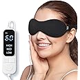 YFONG Heated Eye Mask for Dry Eyes, Stye and Migraines, USB Electric Eye Mask with 3 Temperature Settings & 4 Time Controls, Warm Eye Compress with Washable Cover for Eye Strain,Puffy and MGD (Black)
