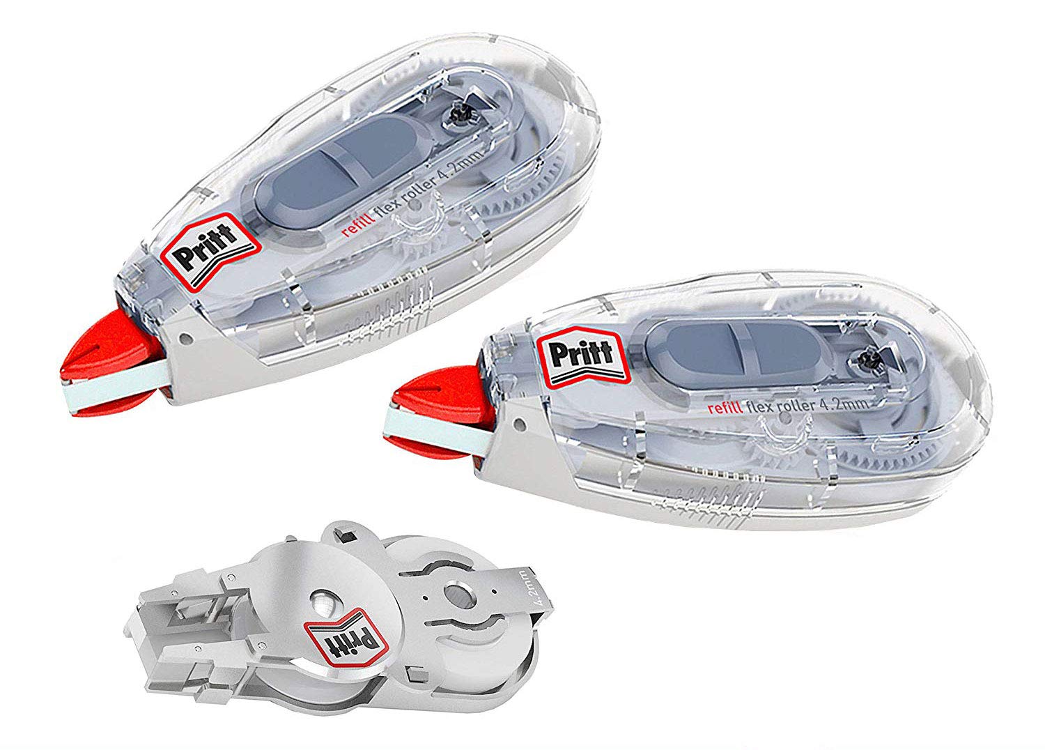 Pritt 9HPRR4HP1X Premium Correction Tape Refill Flex Instant Refillable Flexible Tip Tape Length 12 m Bandwidth 4.2 mm Economy Set with 2 Refillable Rollers and 1 Refill