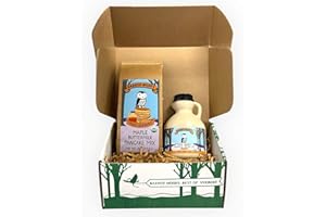 Vermont Maple Syrup and Pancake Mix Gift Box - From Barred Woods Maple Products (Amber Rich)