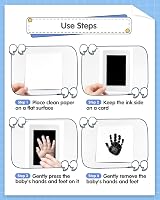 MOXTOYU Baby Hand and Footprint Kit 2 Clean-Touch Framed Photo Kit 6 Cards view 4