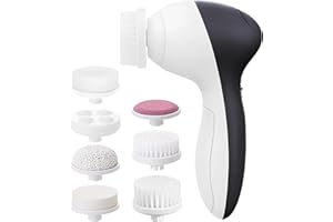 VISOFO Face Scrubber | Facial Cleansing Brush Exfoliator Skin Care Beauty Products Powered Electric Wash Exfoliating Skincare Women Spin Cleanser Tools Cleaning Scrub Washer Self Care (Onyx)