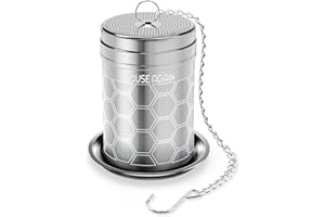 House Again Tea Infusers, Extra Fine Mesh Tea Strainers for Loose Tea, Updated Slim Threaded Lid & 304 Stainless Steel, Filter Bags Diffusers, Loose Leaf Tea Steeper for Brew Tea Spices & Seasonings