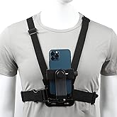 Mobile Phone Chest Strap Mount,Harness Strap Holder Universal Cell Phone Clip for Action Camera POV Compatible with Gopro Aka