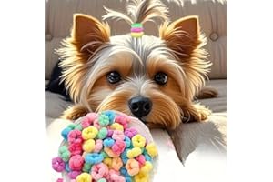 CUCHENHUAN 100pcs Candy Colour Small Dogs Hair Tie Scrunchies, Comfortable 0.8inch Mini Elastic Hair Rings Bands for Cats,Yorkshire Maltese Dogs,Pets Grooming,No Damage Hair