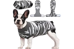 Kuoser Recovery Suit for Dogs Cats After Surgery, Professional Pet Recovery Shirt Dog Abdominal Wounds Bandages, Substitute E-Collar & Cone,Prevent Licking Dog Onesies Pet Surgery Recovery Suit