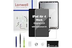 LENWELL 10.9'' True Original OEM LCD Screen Replacement Display Digitizer for iPad Air 4 10.9''4th Gen A2072 A2316 A2324 A2325 with Tool Set,Screen Replacement kit for The 4th gen ipad(Black)