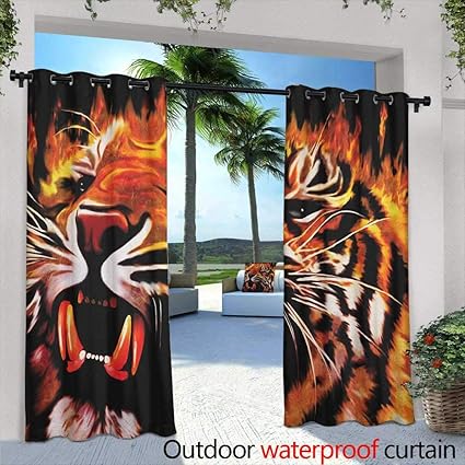 Amazon Com Loveeo Safari Outdoor Window Curtains Fire Power