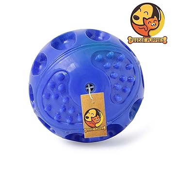 Foodie Puppies Hard Squeeze Squeak Ball Dog Toy (Color May Vary) (Medium)
