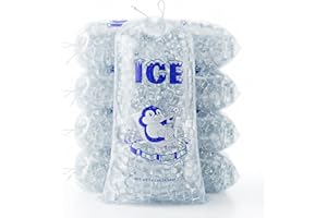 Ice Bags, 10 lb Portable Ice Bag with Drawstring, 100 Pack Plastic Ice Bags for Ice Storage and Freezer Keeper