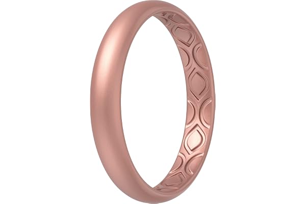 ThunderFit Silicone Wedding Rings for Women, Breathable Air Grooves Engagement Bands 3mm Wide 1.5mm Thick - 1/4/8/12 Variety