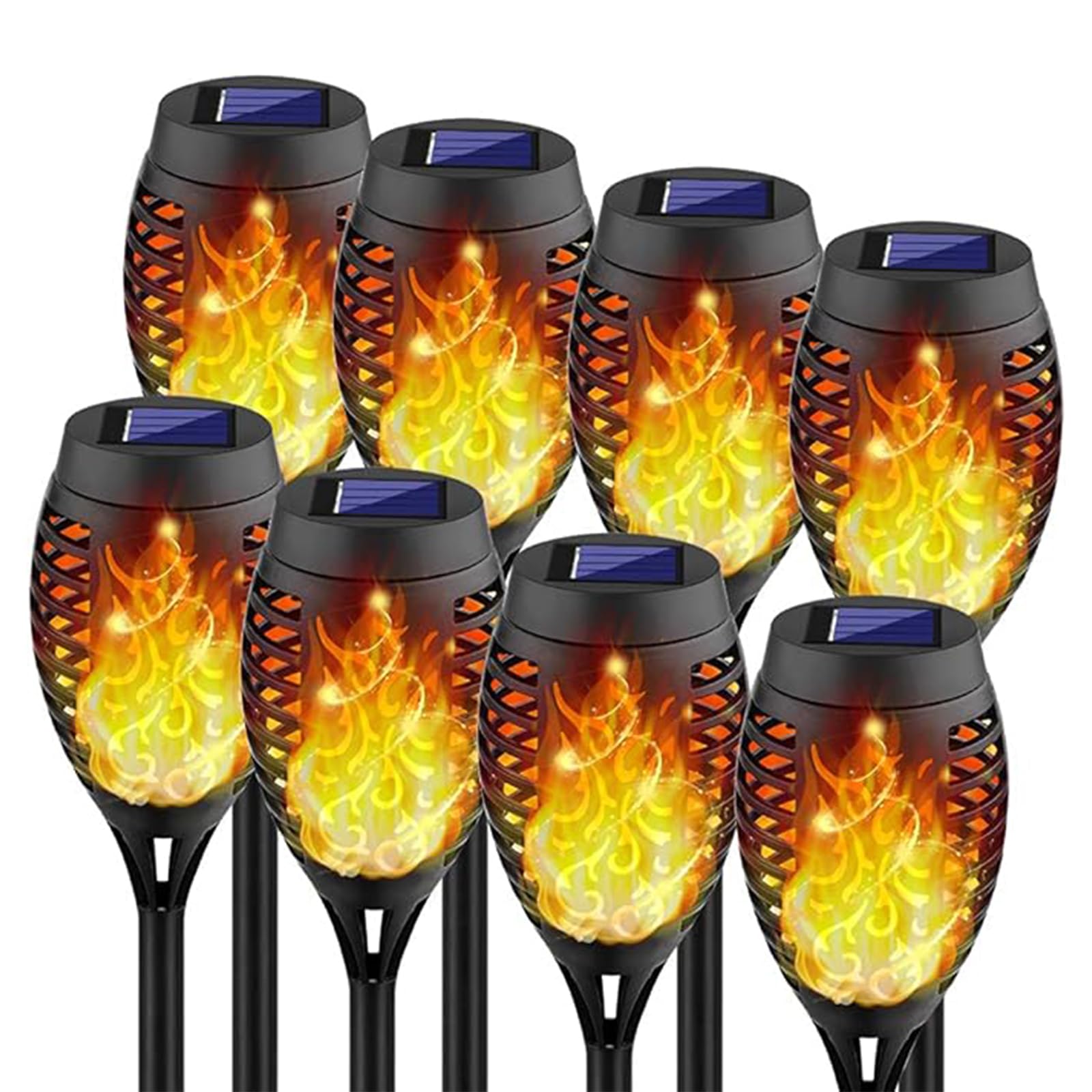 Photo 1 of Swingers Solar Lights Outdoor,Solar Torch Lights with Flickering Flame,Waterproof Outdoor Garden Lights for Outside Patio Pathway Yard Decorations. (8packs)