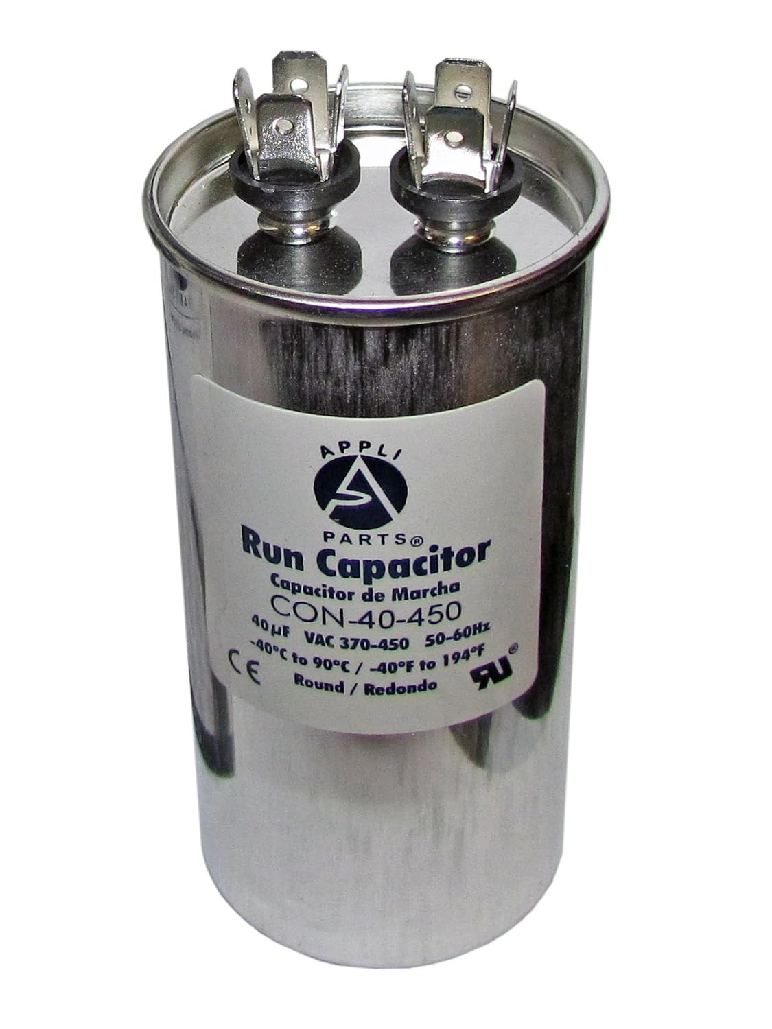 Run Capacitor 40 MFD uF 440V/450 Round CAN. UL Certified