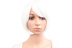 MapofBeauty (White) - 12 Inch /30cm Women Short Straight Cosplay Party BOB Wig (White)