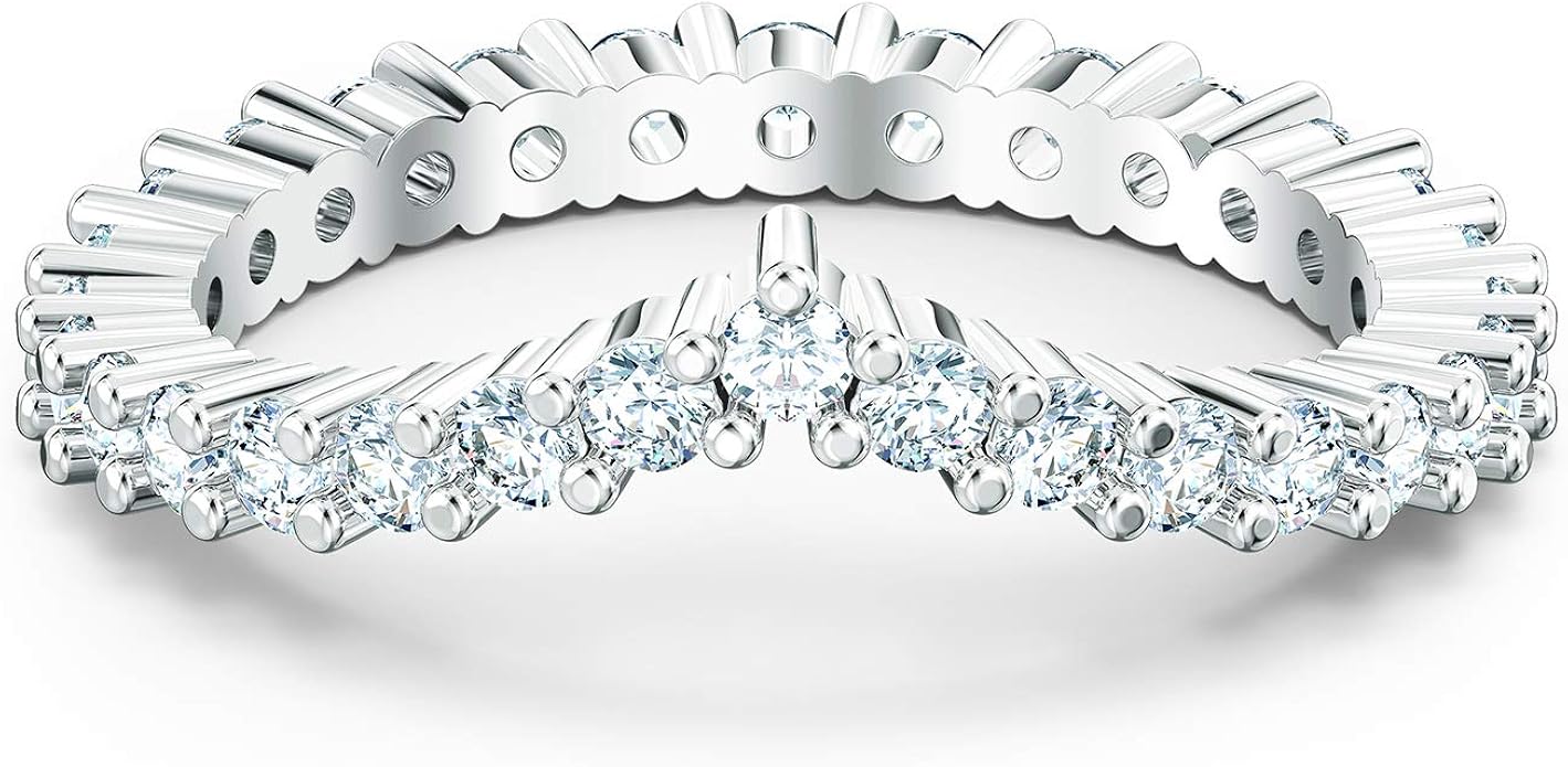Swarovski Vittore - Anillo en V 7 Plateado: Amazon.es: Joyería
