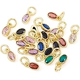 Craftdady Cubic Zirconia Pendants 18K Gold Plated Dangle Earring Charms Crystal CZ Stone Necklace Charms Mini Hang Ornament for DIY Craft Bracelet Keychain Jewelry Making