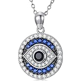 PEIMKO Evil Eye Necklace for Women 925 Sterling Silver Turkish Protection Necklace Amulet Gift for Women