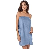SIORO Women Bath Towel Wrap Robe, Soft Cotton Terry Spa Cloth, Plush Adjustable Closure for Shower, Travel, Pool, Gym
