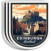 (3 Pcs 3X3) Edinburgh Scotland Stickers - Edinburgh Travel Sticker - Scotland Travel Gift - Edinburgh Souvenir - Decals for Luggage - Suitcase - Scrapbook - Laptop - Water Bottle