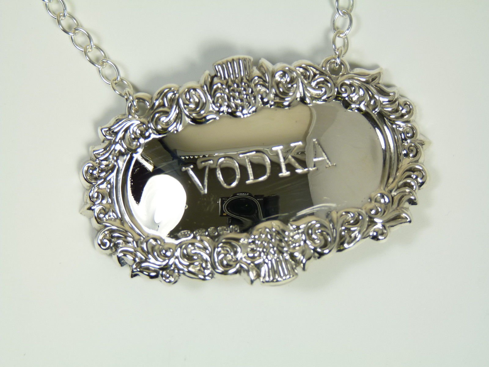 New Sterling Silver Thistle Decanter/Wine Label - Vodka - Boxed