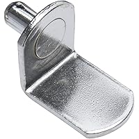 5mm (50 Pack) Bracket Style Cabinet Shelf Support Pegs -"L" Clips for Kitchen & Bookcase - Polished Nickel