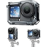 CYNOVA Osmo Action 6 Cage for DJI Osmo Action 6 Accessories, Aluminum Alloy Protective Frame Housing Case with Cold Shoe & 1/4" Mount, Anti-Shock & Anti-Drop Case for Vlogging, Biking ect