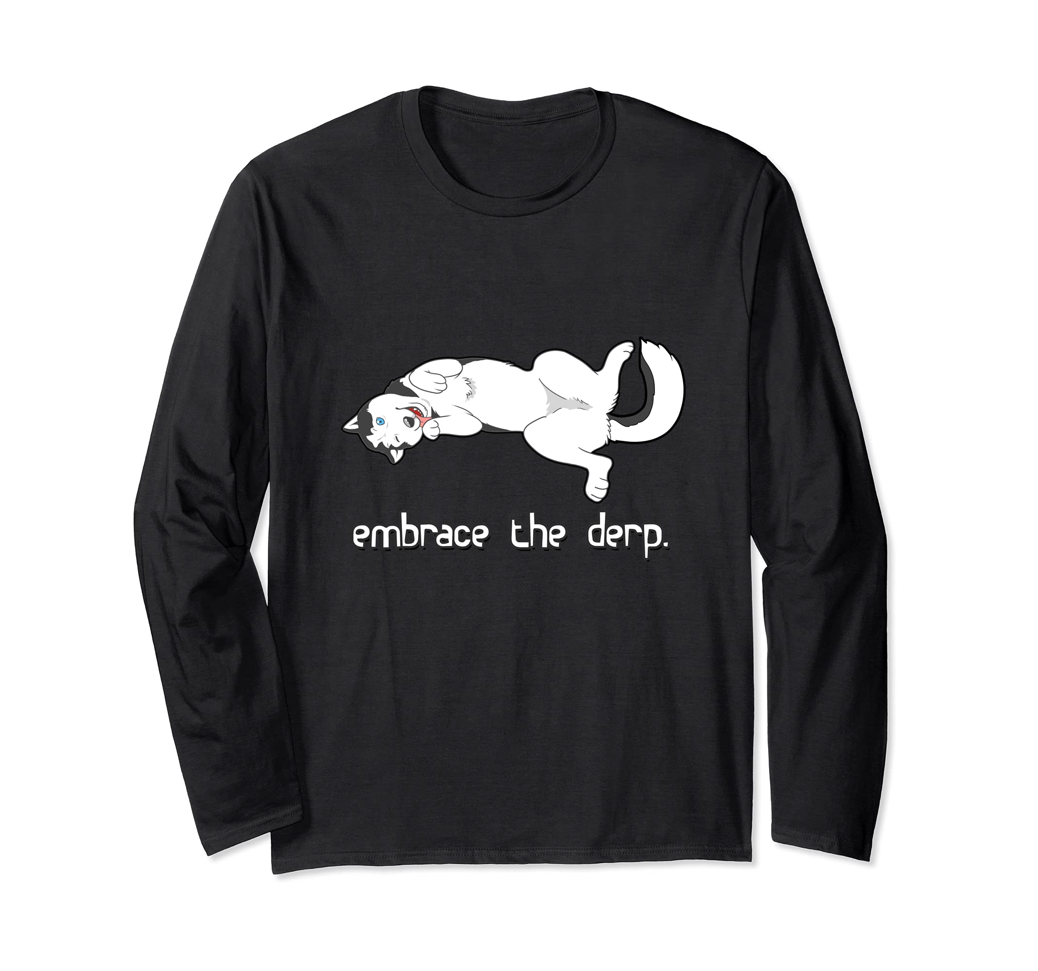 Funny Siberian Husky Derp Long Sleeve T-Shirt
