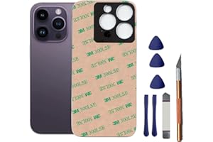 MingXiong 14 Pro Max Back Glass Replacement for iPhone 14 Pro Max Rear Back Glass Panel Replacement with Pre-Installed Adhesive + Reparing Toolkit (Deep Purple)