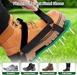 Ohuhu Lawn Aerator Shoes with Stainless Steel Spikes, Adjustable Fit view 8
