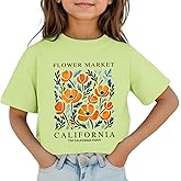 Migxsaf California Poppy Shirt Cute Shirts for Girls Flower Floral Wildflower T Shirt Graphic Tees Short Sleeve Summer Tops