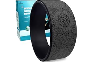 Joyhug Yoga Wheel Back Roller - Mandala Massage Wheel with PU Rubber Cushion, Dharma Circle Assist Foam Roller for Stretching, Increasing Flexibility, Back Pain and Improving Yoga Poses, Backbends