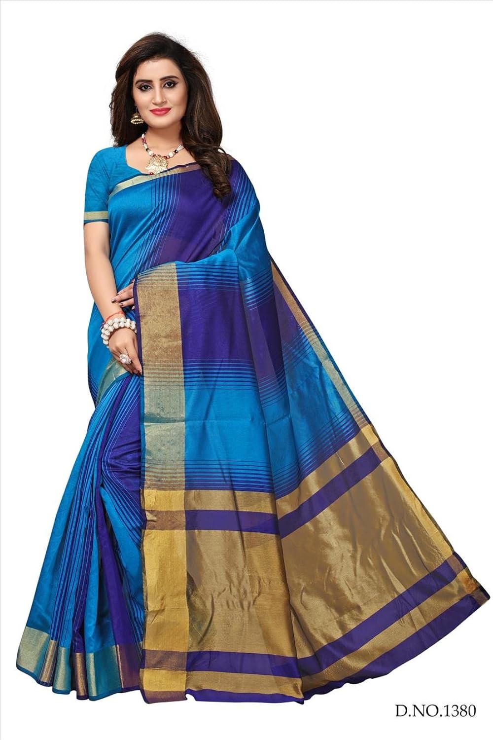 fabwomen cotton silk saree with blouse piece