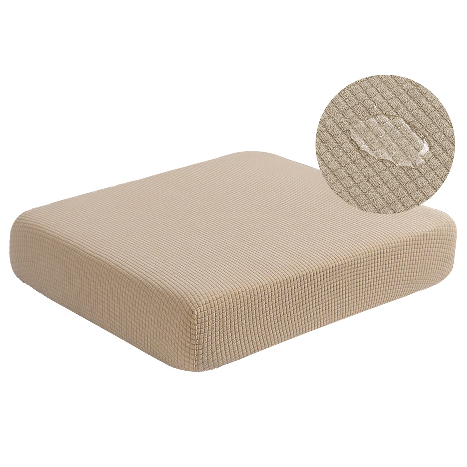 Photo 1 of NC HOME Water Repellent Couch Cushion Covers, Stretch Sofa Seat Slipcover Sets for Camper, Furniture Protector for Pets (Chair Cushion, Sand)