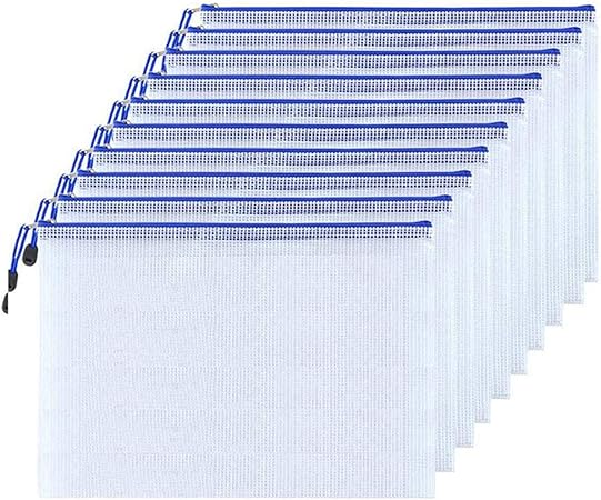 Amazon Feilikaジッパー式ファイルバッグ Pvc製ファイルケース クリアファイル 半透明 防水 耐油 出張収納 書類整理 メモ コイン 旅行 アクセサリー 化粧品の保管ファイルホルダー 10個入りセット 33 22 5cm クリアホルダー 文房具 オフィス用品