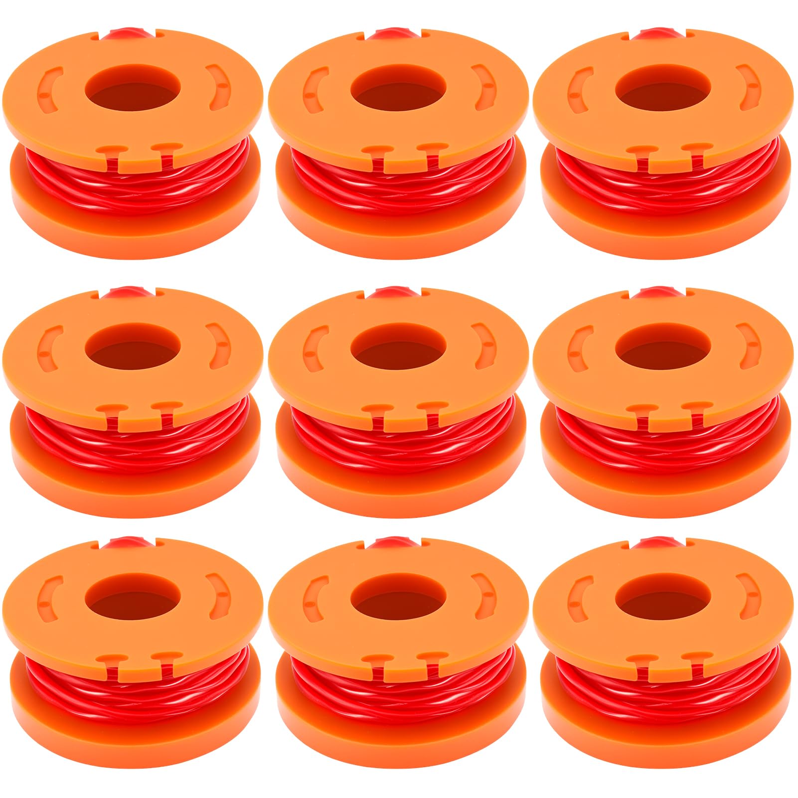 Odashen 9 Pcs Trimmer Spool & Line WA0004 Replacement for Worx Grass Trimmer WG150E WG154E WG155E WG157E WG160E WG163E WG166E WG167E WG169E