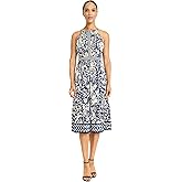 Maggy London Womens Women's Sleeveless Halter Neck Midi Length Fit and Flare - Summer Special Occasion - Wedding Guest Dress