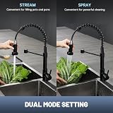 APPASO Kitchen Tap Black 2 Spray Modes Pull Out Spray 360° Stainless Steel view 3