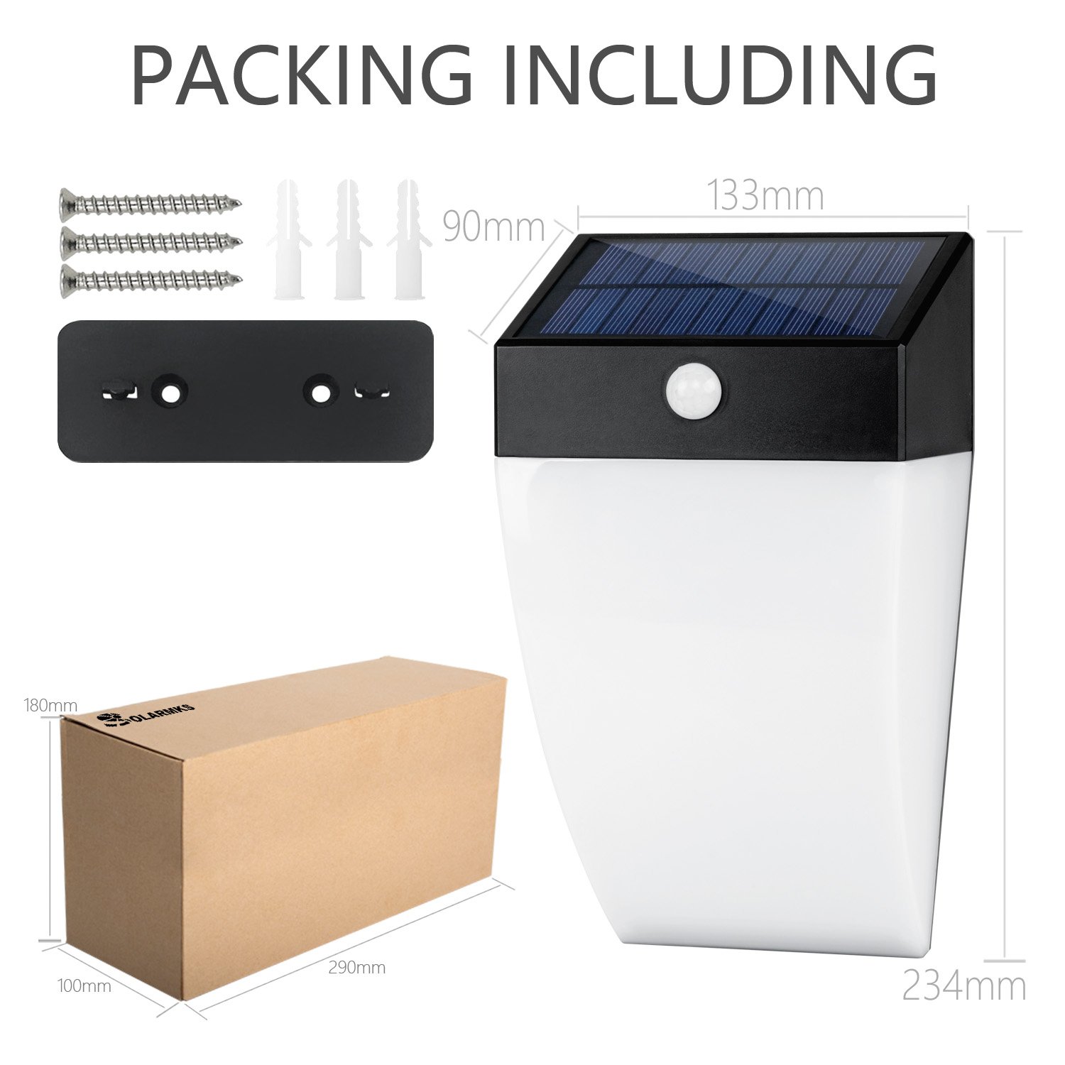 Solarmks Solar Lights Outdoor Waterproof Wireless 36 LED Bright Solar Motion Sensor Light for Garden with Motion Activated Auto On/Off