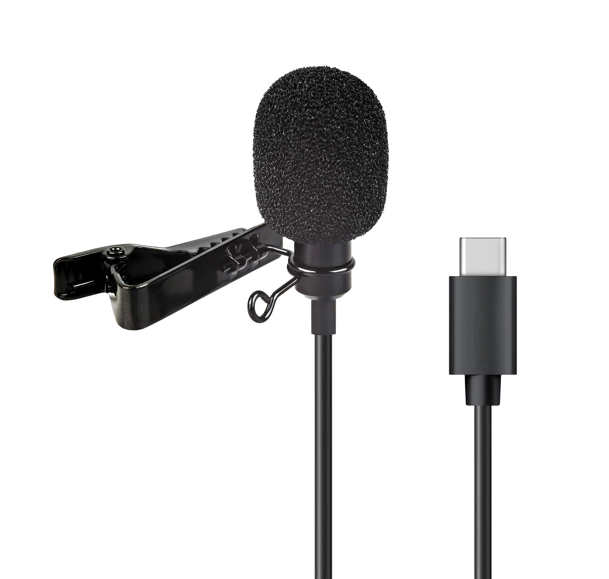 ayex Lavalier microphone with Type-C - e.g. for smartphones, tablets, PC etc. - perfect for interviews, YouTube, vlogging and live streams and much more - LV-1, Type-C