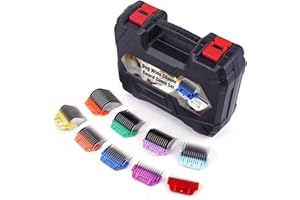 DODAER 9 Pack Dog Animal Stainless Steel Wide Clipper Attachment Guard Comb Set for A5 Series Clipper | Snap-On/Off Design Combs,Only Fir for 10W/15W/30W Wide Blade