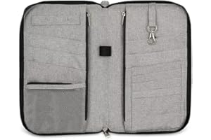 INNOVATRONIC Premium XL Family Travel Document Organizer RFID Passport Holder Wallet, Capacious, Gray.