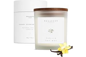 Mogarden Luxury Vanilla Candle Gift, Scented Candles for Women Men, Pure Soy 220g