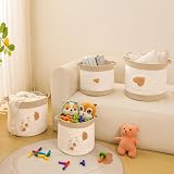 INough Large Giraffe Embroidered Cotton Rope Blanket Basket 14x14 view 8