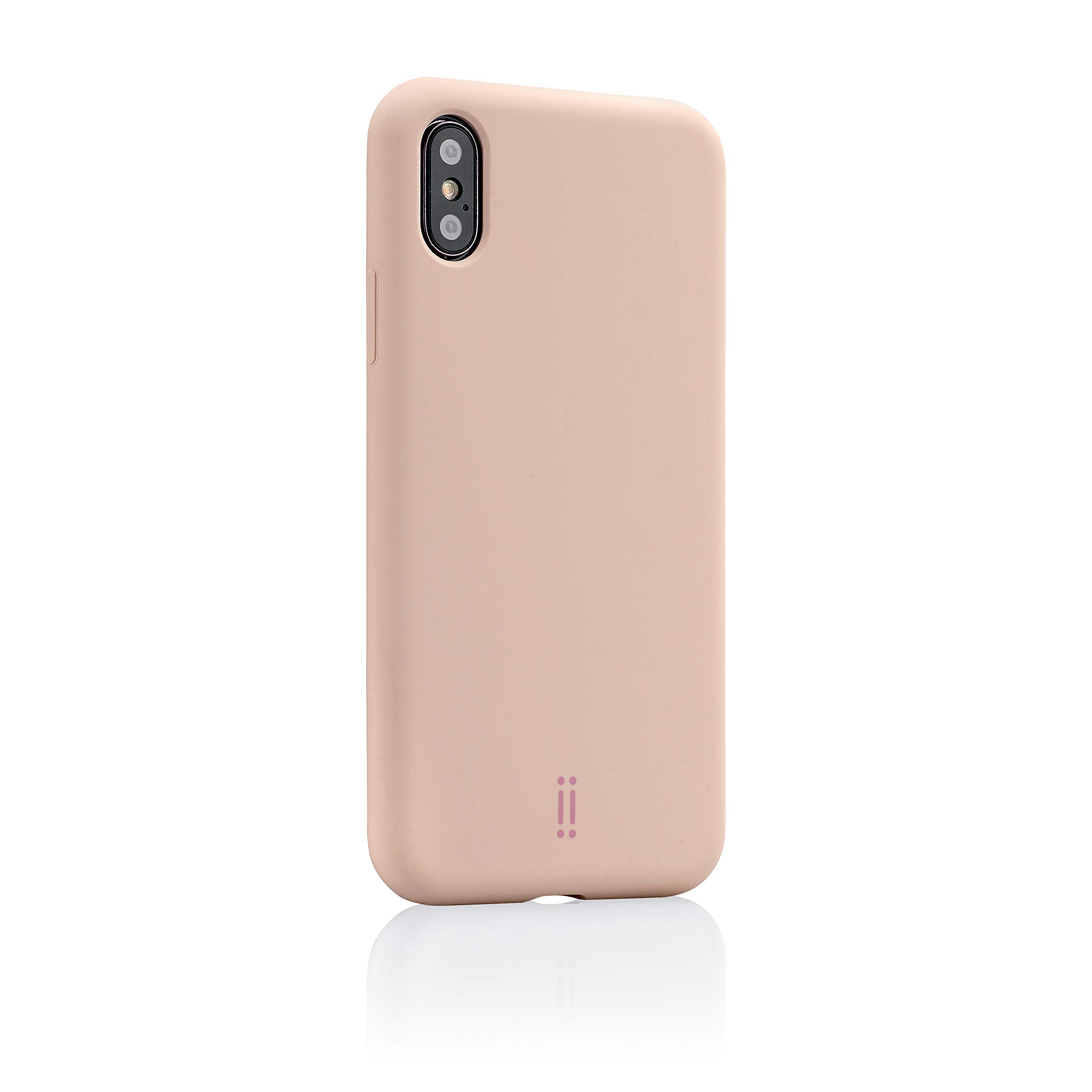 aiino - Strongly Case for iPhone X/XS, Silicone Cover, Shock and Scratchproof, Wireless Charge, Soft Grip, High Impact Protection - Powder Pink
