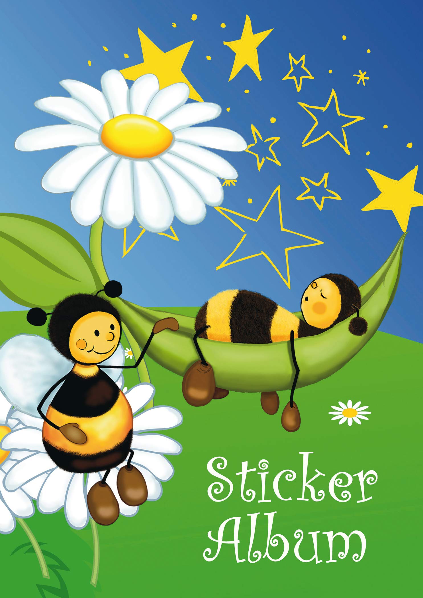 Herma Bee Meadow Sticker Book A5 Blank (16 Pages, Coated Special Paper) for Scrapbooking, Sticker Album for Kids