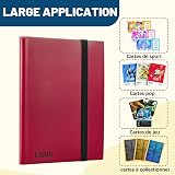 Lictin Trading Cards Album 396 Pocket Binder 22 Pages 18 Pockets Red view 7
