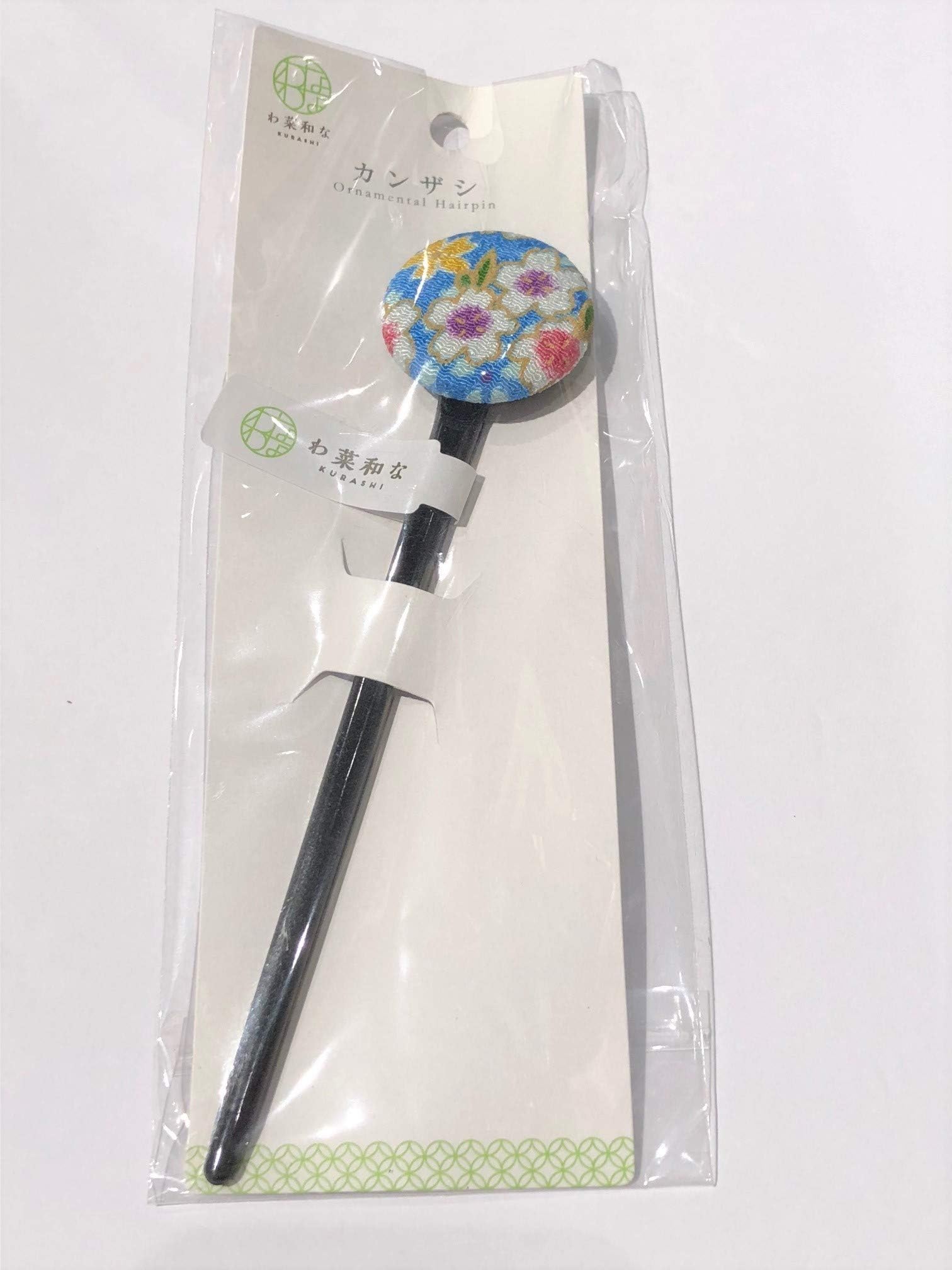 Daiso Japan Japanese Hairpin Kanzashi Ornamental Hairpin Circle Shaped No.13 Blue